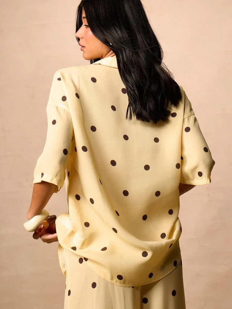 Polka Dot Sheer Short Sleeve Shirt
