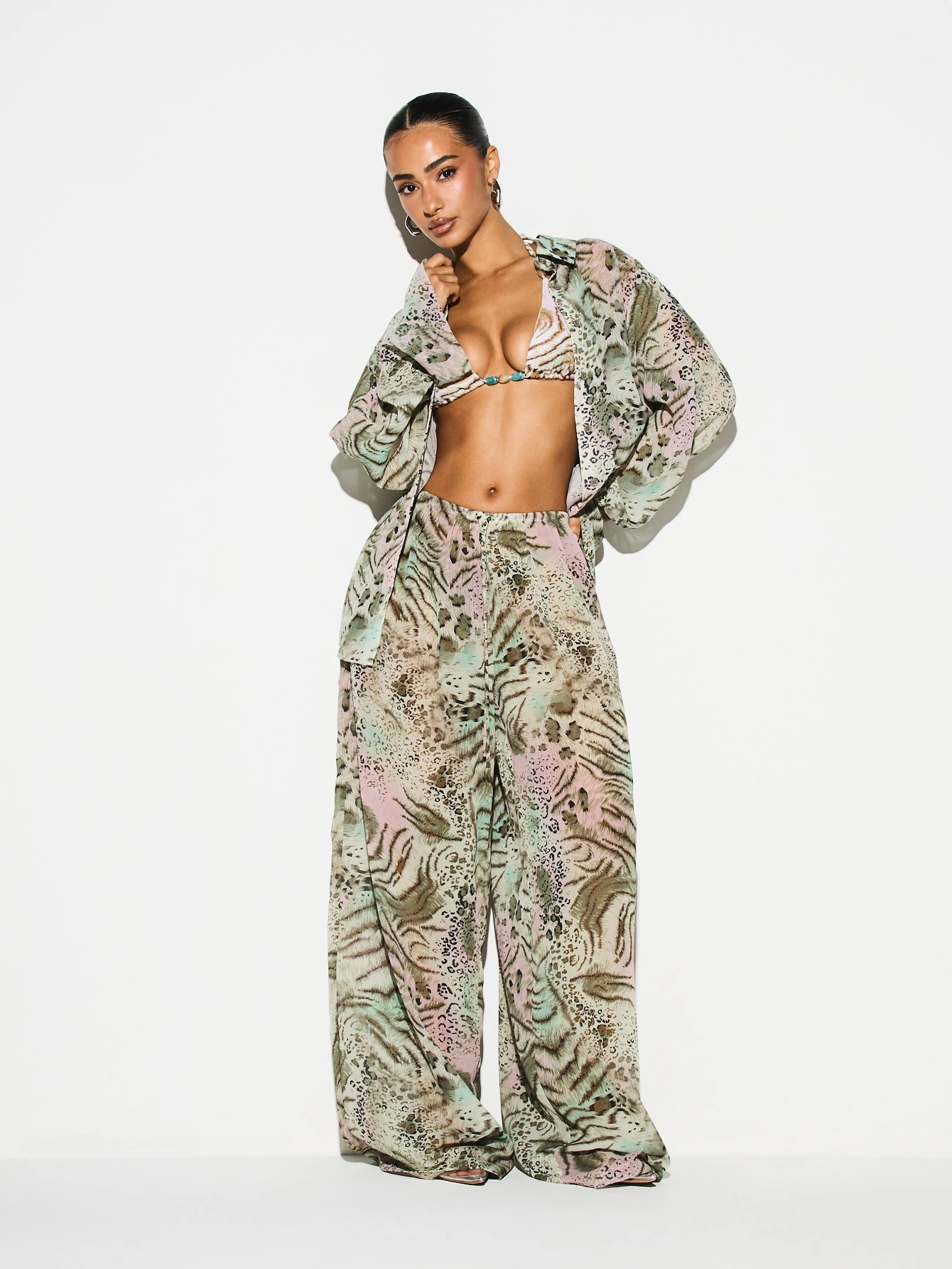 KIZN Luźna koszula z nadrukiem w zwierzęce wzory