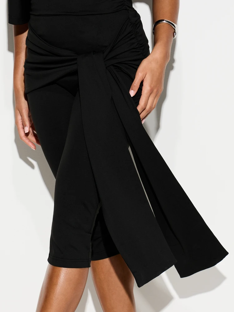 KIZN Women's Asymmetric One Shoulder Ruched Midi Jumpsuit With Side Tie Detail Perfect For Date Night And Evening Events