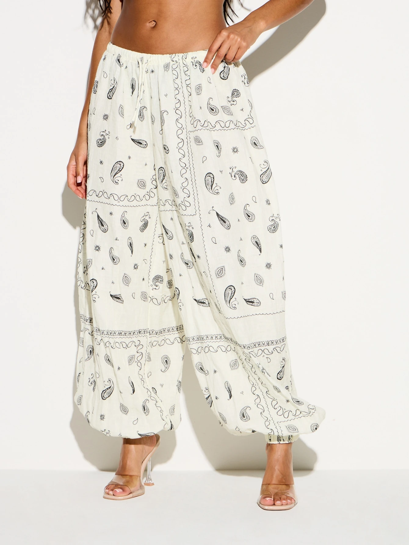 KIZN Bandana Print Wide Leg Casual Pants
