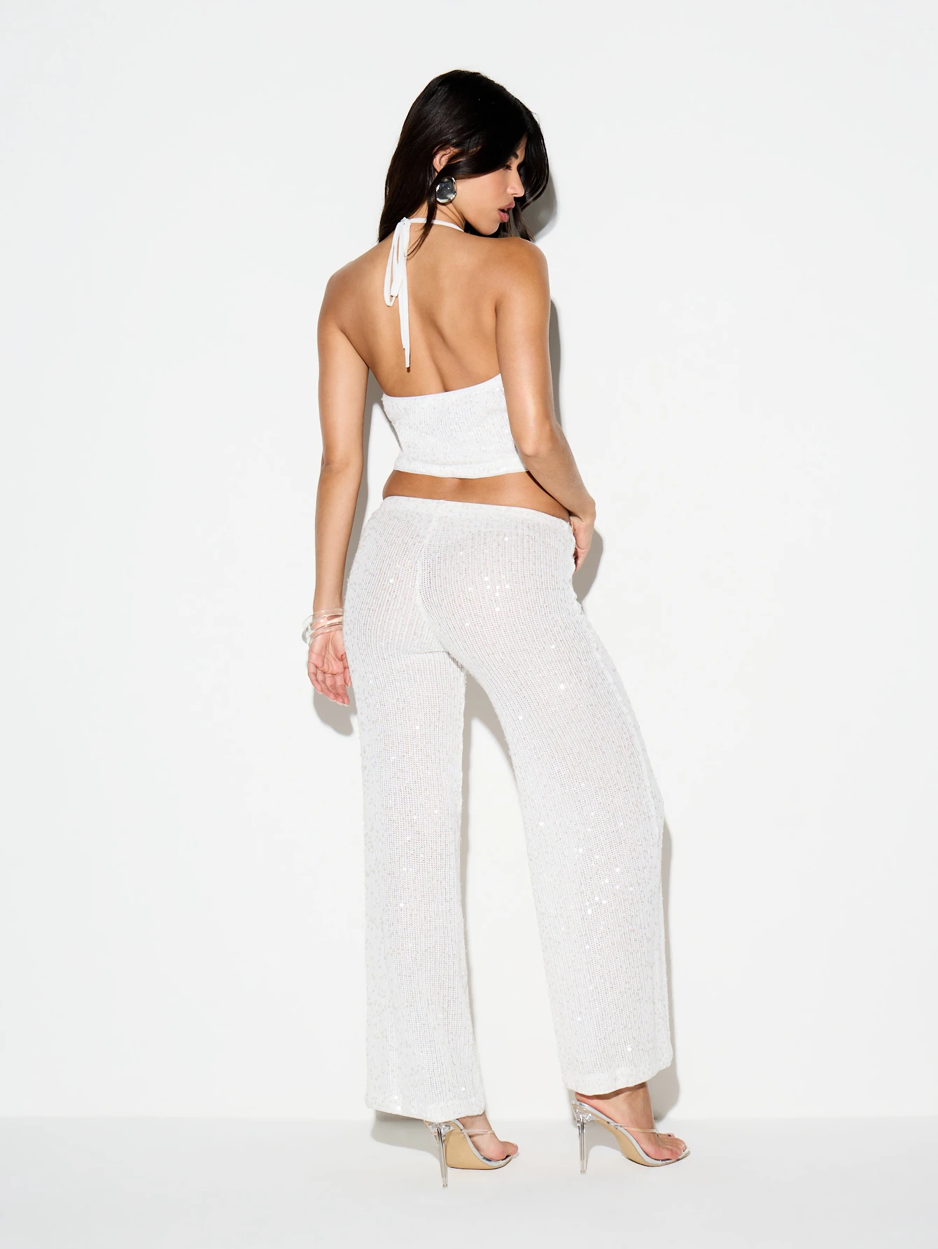 KIZN Sequin Knit Wide Leg Pants