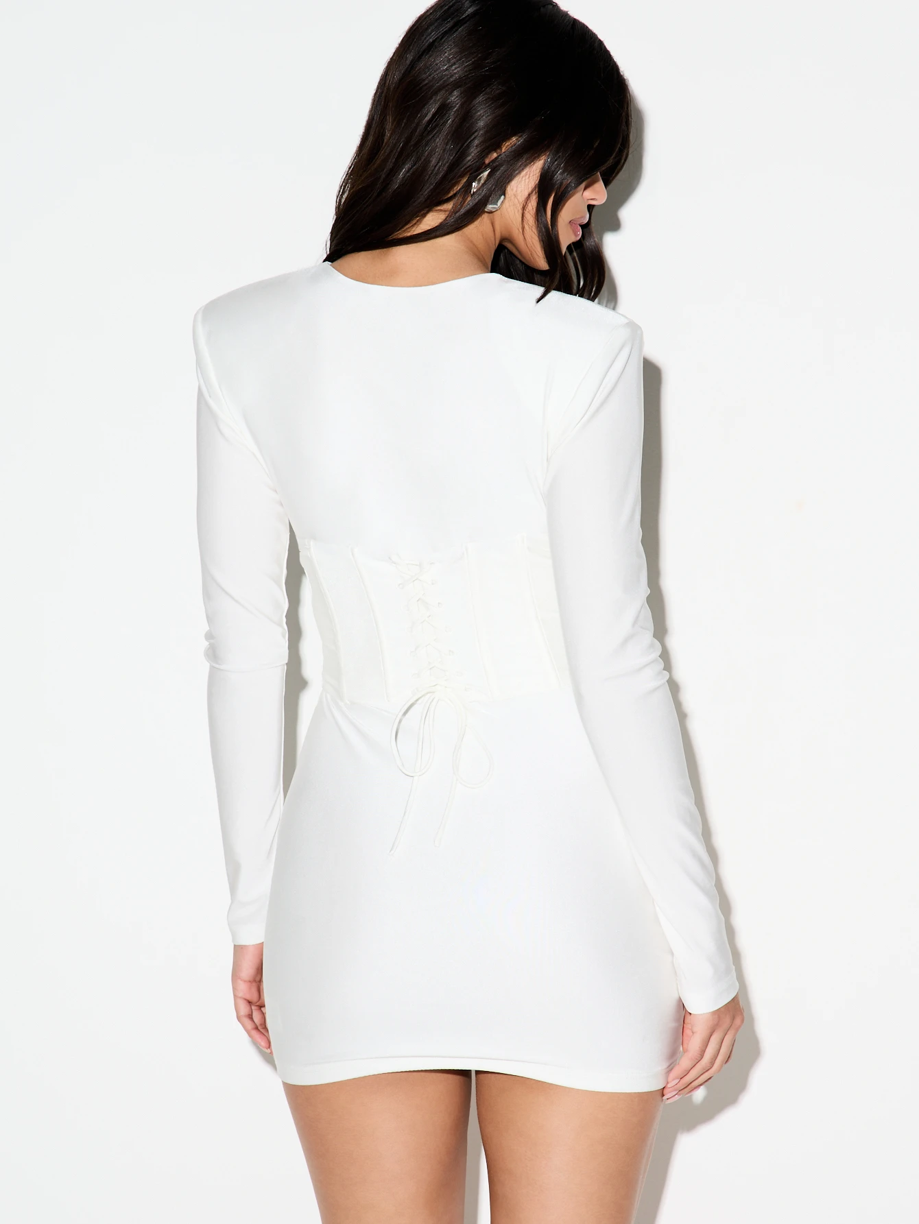 KIZN Satin Plunge Corset Mini Dress