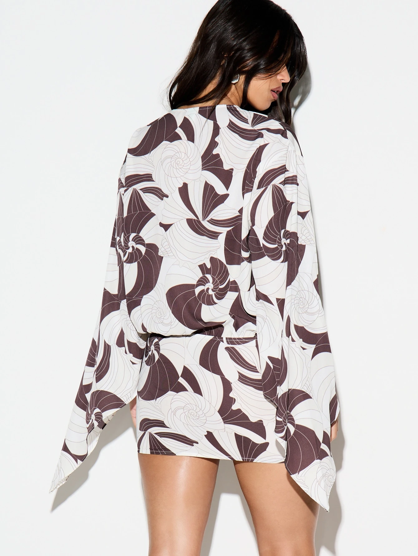 KIZN Floral Print Long Sleeve Wrap Dress