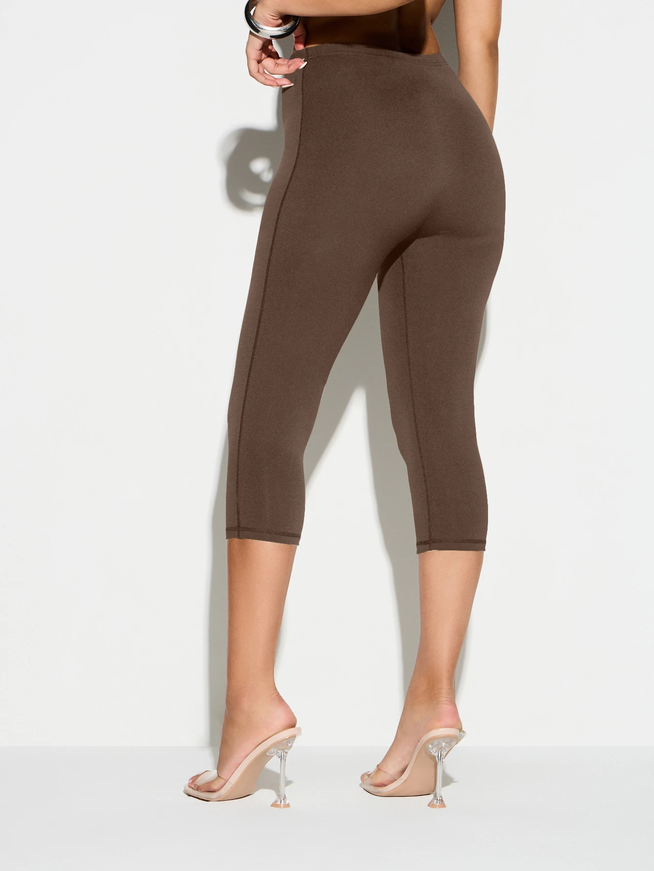 KIZN High Waisted Brown Capri Leggings