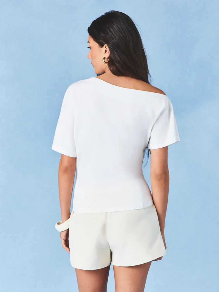 Tailored Shorts With Pearlescent Button Detail