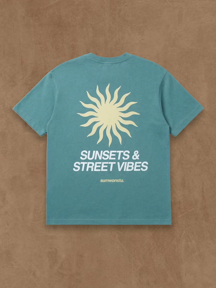 Boys Street Vibes Graphic T-Shirt With Sun Print And Motivational Text Casual Summer Top