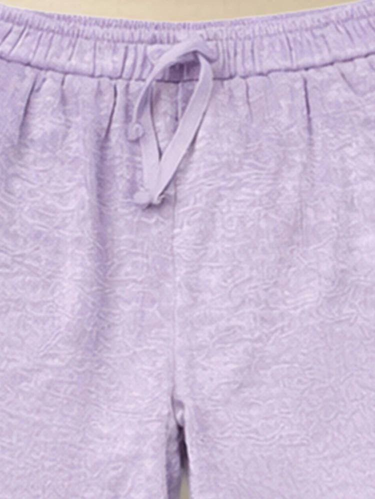 Girls Two Piece Graphic Seashell Print Crop Top Wide Leg Pants Summer Beach Vacation Outfit Co-Ord Set