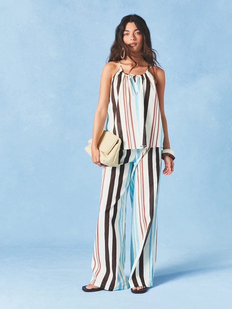 Striped Cami Tank With Thin Straps