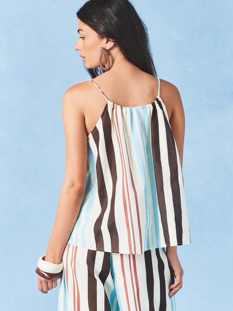 Striped Cami Tank With Thin Straps