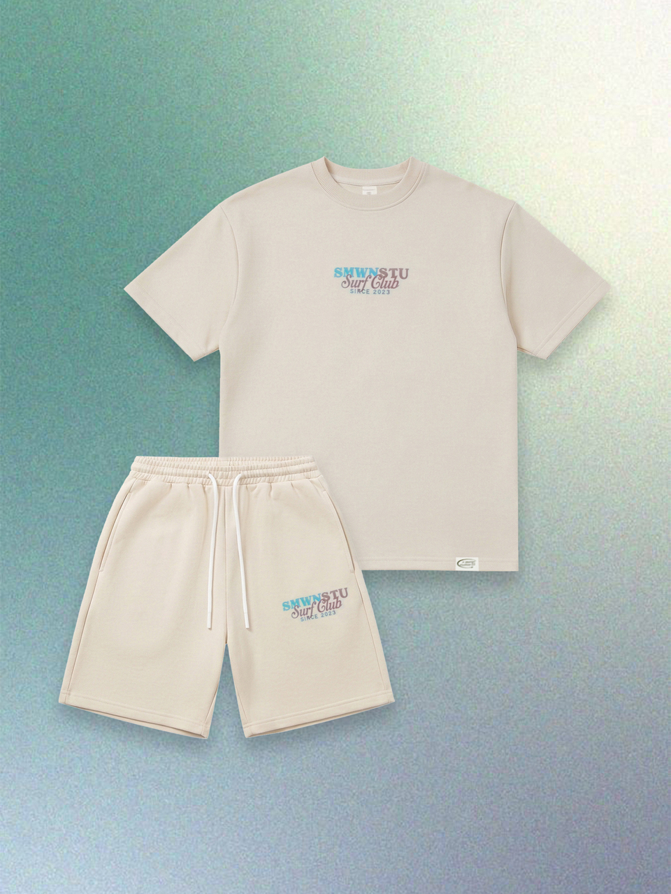 Oversized Boys Surf Club T-Shirt And Shorts Co-Ord Set With Palm Tree Graphic Print Summer Beach Vacation Casual Wear Tween Kids