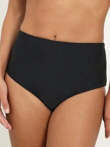 KSTM Women's High Waisted Bikini Bottom With Full Coverage And Classic Design For Beach Summer Vacation Pool Party Swimwear - Black - View 5