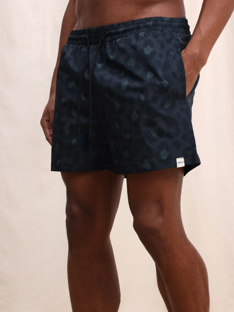 Maillots de bain homme à séchage rapide avec imprimé camouflage marine, taille élastique et poches latérales pour l'été