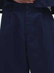 SUMWON 藏蓝色短袖衬衫搭配阔腿休闲裤两件套夏季服装 - 藏蓝色 - 查看 7
