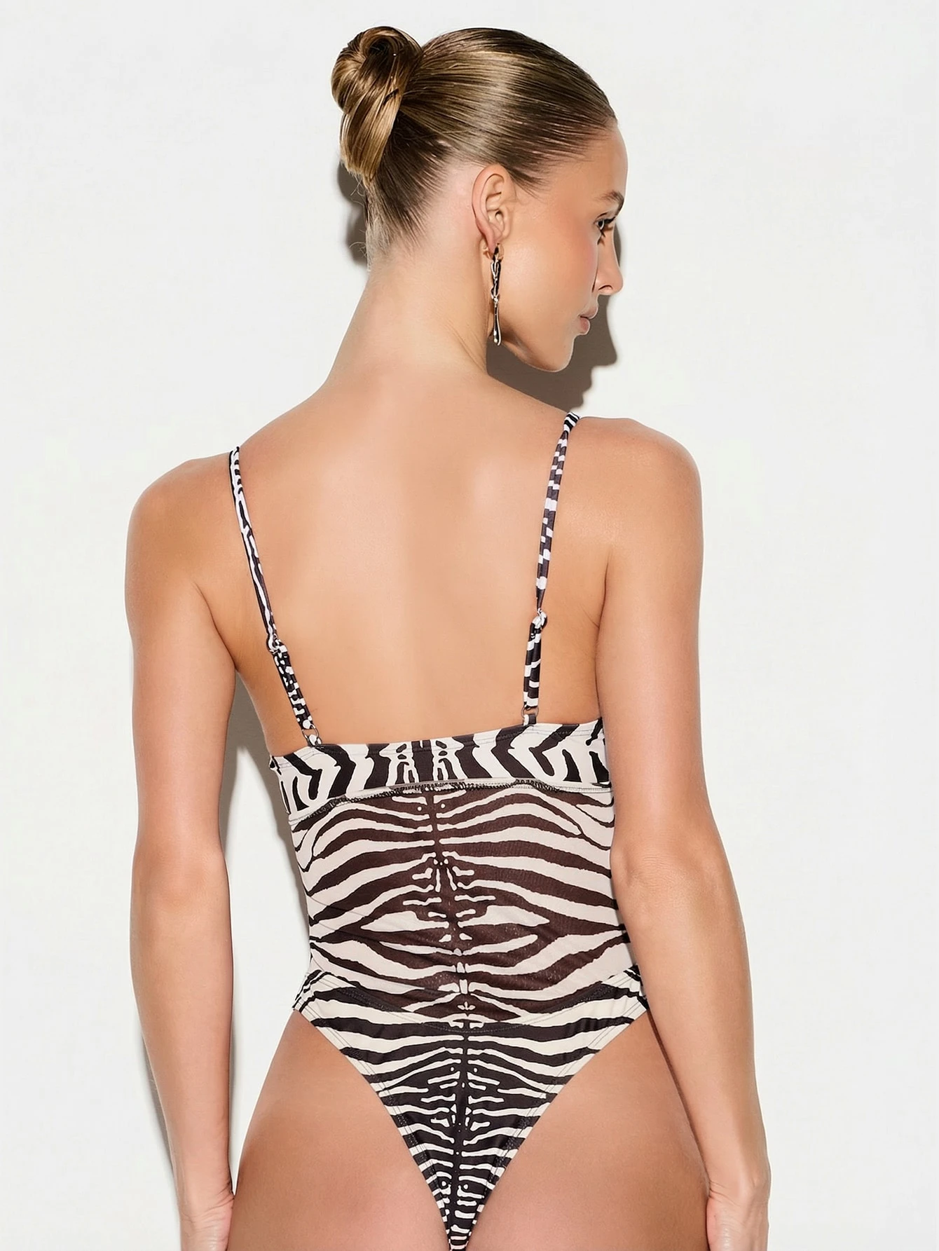 KIZN Zebra Print One Piece Swimsuit