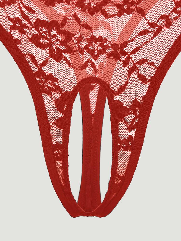 MISSGUIDED Sexy Crotchless Lace Panties For Women Intimate Open Back Lingerie Underwear Valentine Day Gift