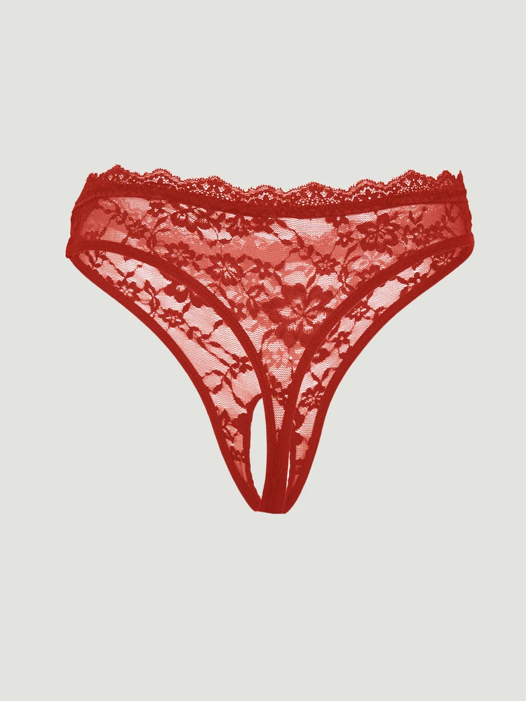 MISSGUIDED Sexy Crotchless Lace Panties For Women Intimate Open Back Lingerie Underwear Valentine Day Gift