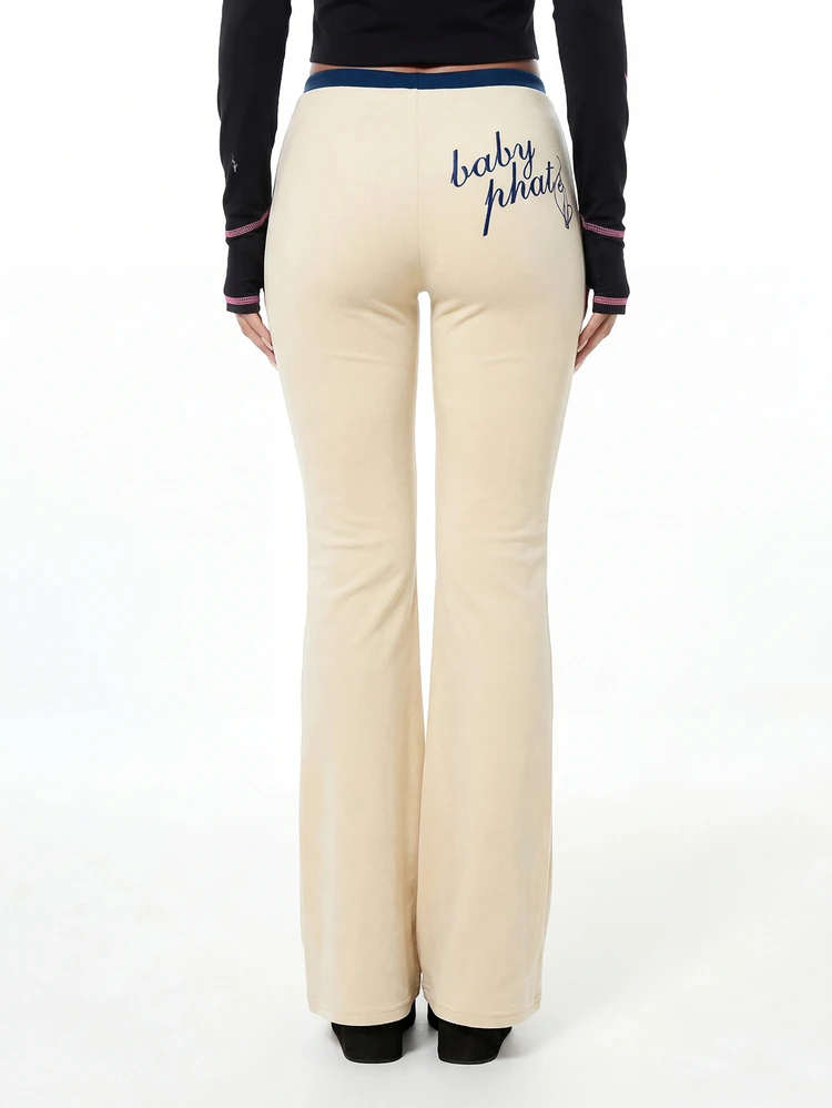 BABYPHAT Flare Leggings With Tie Waist Detail And Script Print For Casual Everyday Wear