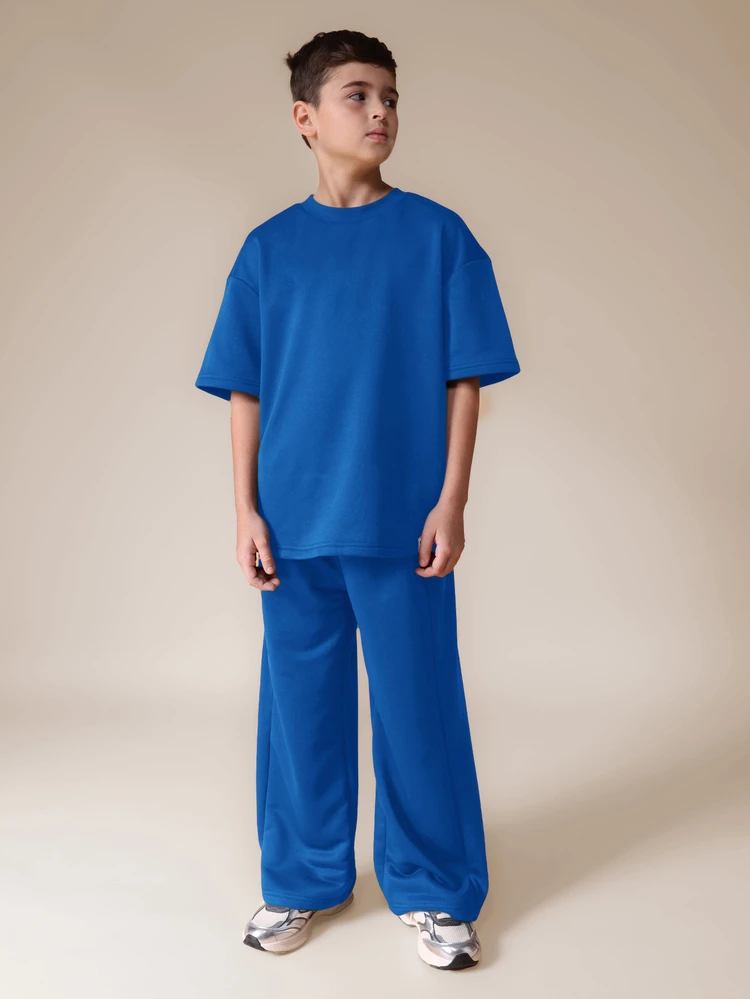 Conjunto de Camiseta Gráfica e Calça Combinando para Meninos Pré-Adolescentes com Estampa de Número, Roupa Casual de Descanso para Uso Escolar e de Final de Semana