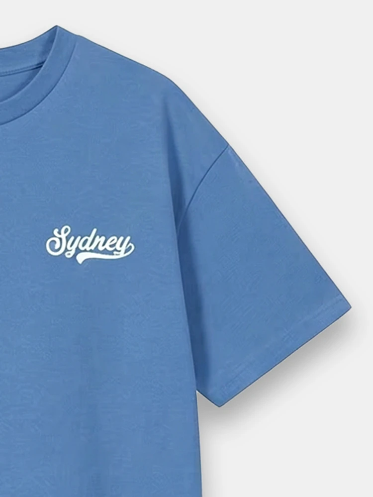 Gewaschendes Sydney Bondi Beach Sommer Jungen Vintage Surfer T-Shirt Retro Tropischer Palmenbaum Ozeanwellen Grafik Muster