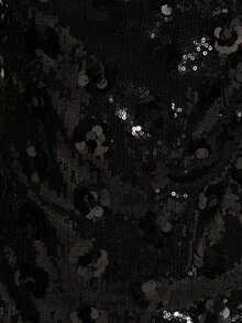 KSTM Black Sequin Cross Neck Halter Mini Dress Bodycon Party Evening Sparkle Glitter Sleeveless Holiday New Year Celebration - Black - View 7