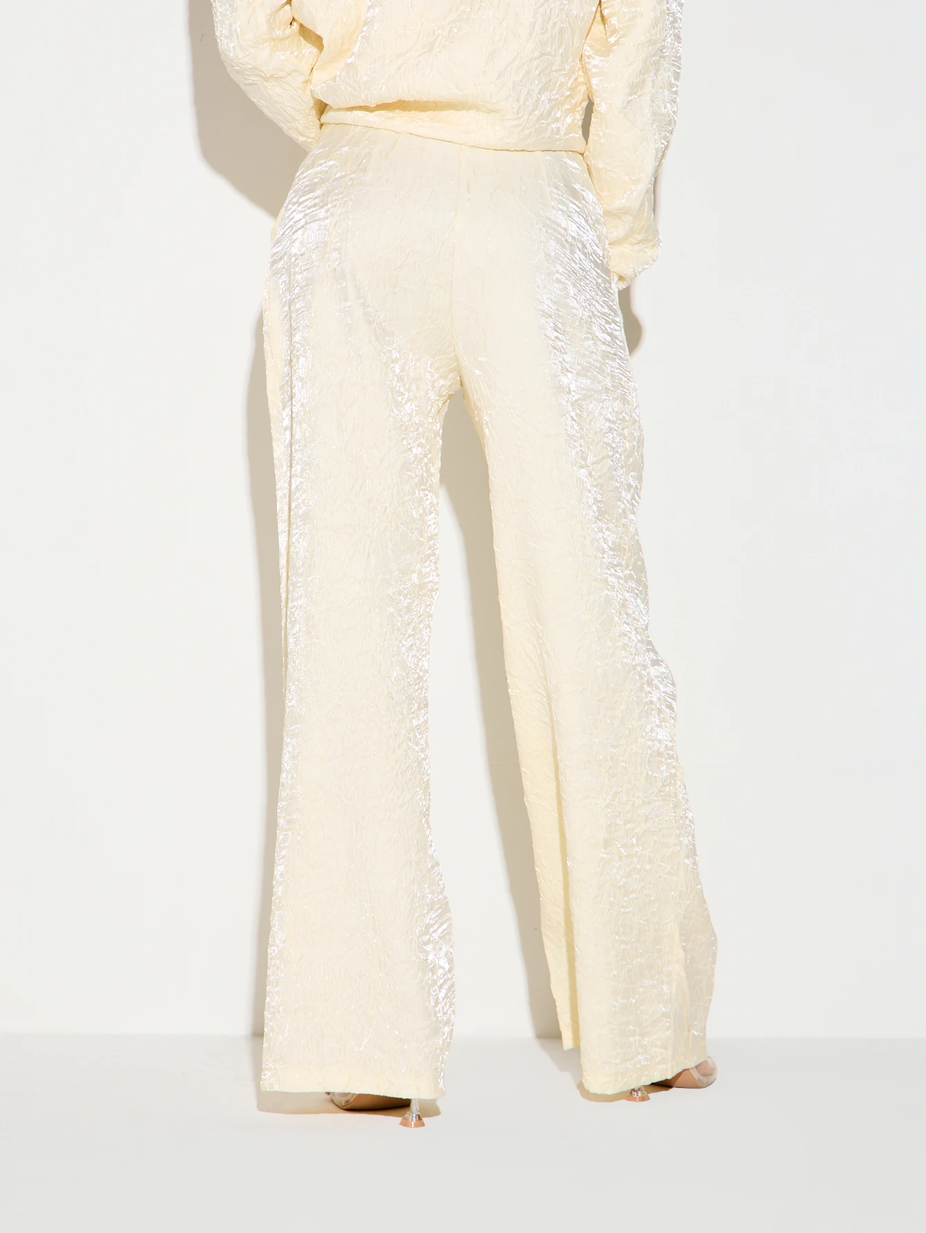 KIZN Textured Satin Wide Leg Pants