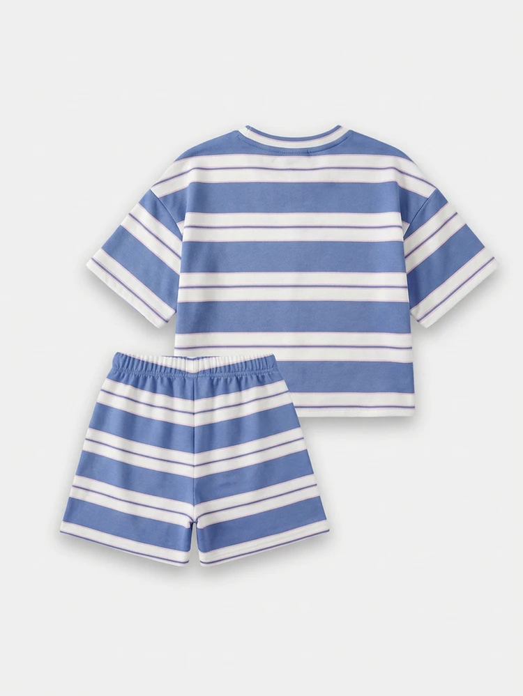 Girls Striped Co Ord Set Casual Summer Two Piece Outfit With Paris 1985 Print And Matching Shorts Retro Outfit For Kids Young Girls Clothing Sets Ootd For Kids Kids Summer Sets Kids Clothing Sets Girls Summer Outfit Set Kids Striped Outfit Short Sets Kids