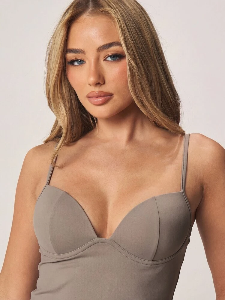 MISSGUIDED Bustier Corset Tank Top With Underwire Cups And Adjustable Straps For Evening Party Occasions