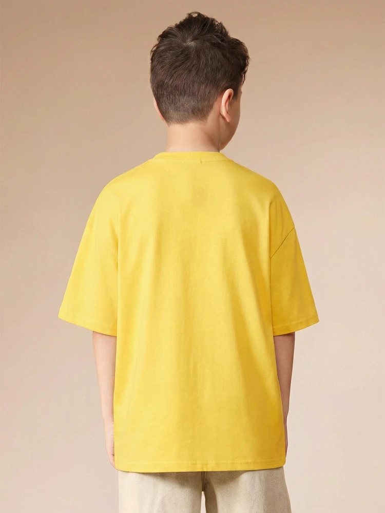 ロゴプリントカジュアルストリートウェアトップ 男の子夏必需品 半袖Tシャツ