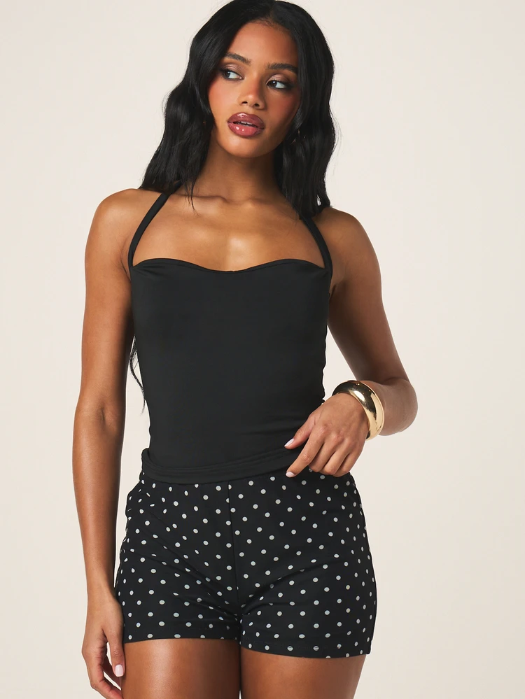 MISSGUIDED Top z dekoltem w serek i regulowanymi ramiączkami