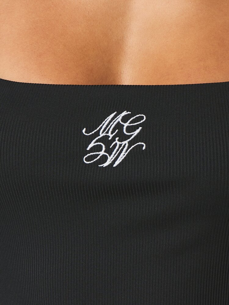 MISSGUIDED Women's Embroidered Ribbed Cami Maxi Dress Sleeveless Square Neck Bodycon Floor Length Evening Party Formal Dress