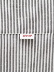 SUMWON Áo sơ mi nam tay ngắn dáng lửng kẻ sọc cài nút, logo tối giản, cổ điển, phong cách thường ngày mùa hè. - màu nâu - Xem 7