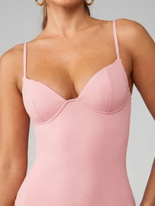 MISSGUIDED Dusty Rose Maxi Dress With Sweetheart Bustier Neckline And Thin Spaghetti Straps For Evening Occasions - Pink - View 3