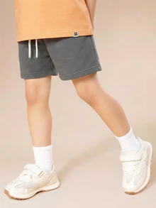 SUMWON Oversized Boys Summer T-Shirt And Shorts Co-Ord Set With East Hampton Coastal Print Graphics Orange Casual - Orange - View 4