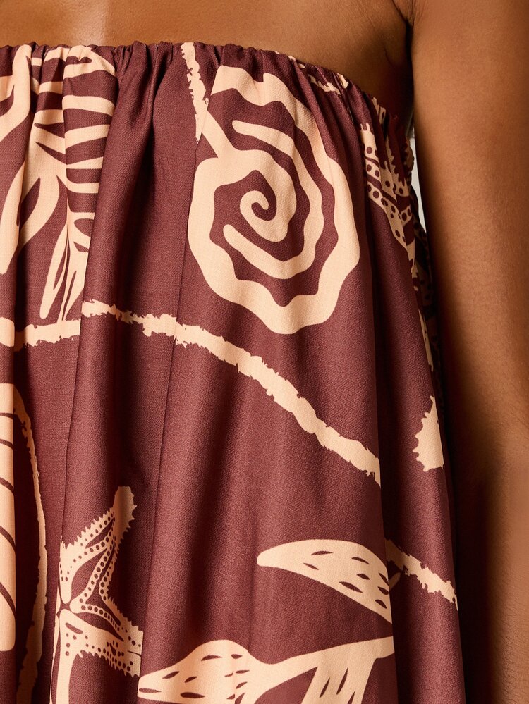 Strapless Bandeau Mini Dress With Bubble Hem