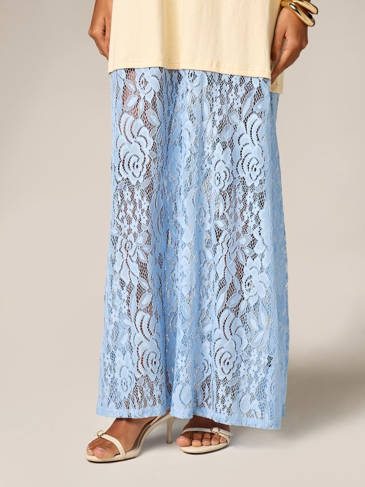 Oversized Tee Dress With Lace Panel Skirt