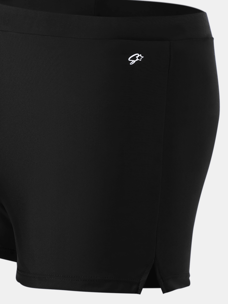 SUMWON Black Drawstring Swim Trunks With Side Detail