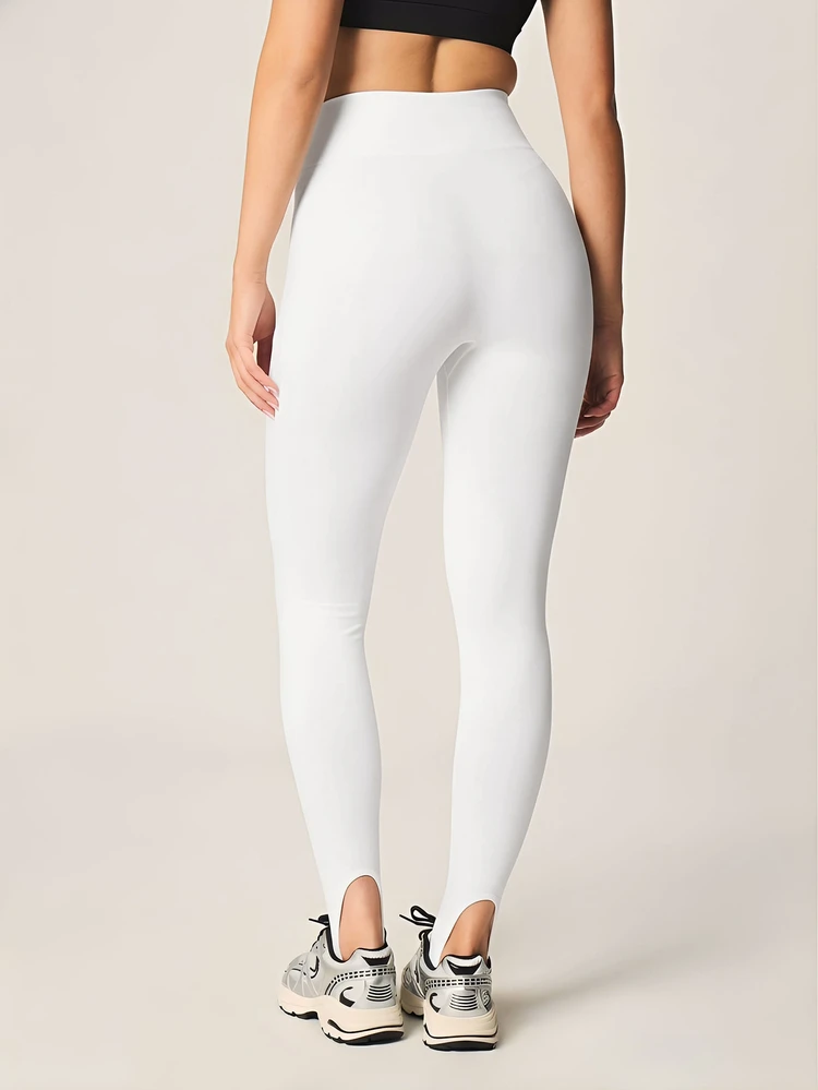 MISSGUIDED Leggings taille haute avec sous-pieds pour femmes, vêtements de sport, pantalon de yoga, collants de compression athlétiques avec sangles aux pieds, vêtements de sport de performance