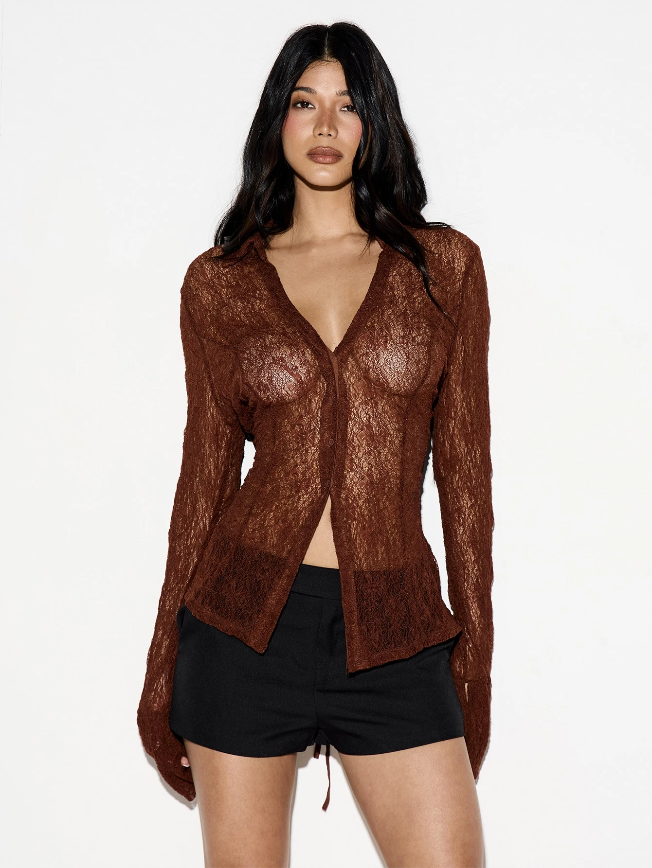 KIZN Lace Cardigan With Tie Back Detail