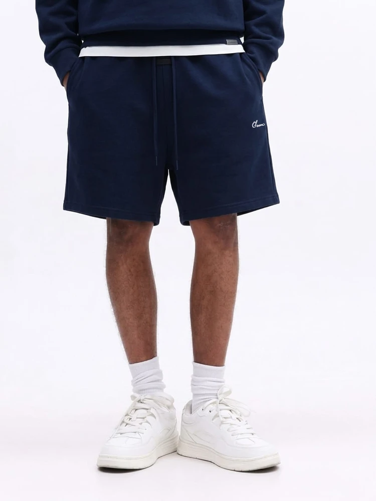 Men's Navy Pull-On Casual Shorts With Drawstring And Side Pockets For Everyday Comfort