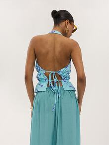 Dancing Leopard Áo hai dây gợi cảm in họa tiết dành cho nữ, cổ chữ V sâu, viền bèo nhún. - Nhiều màu - Xem 2