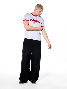 PLAYBOY X SUMWON Athletic Club Graphic T-Shirt Red Contrast Trim Short Sleeves For Casual Everyday Wear Summer Fashion - Multicolor - View 6