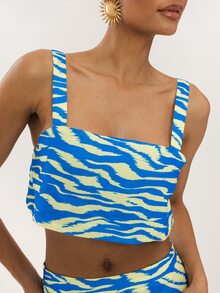 Dancing Leopard Conjunto de top corto de cuello cuadrado multicolor Pippa y falda maxi, conjunto coordinado para mujer, atuendos de verano para mujer, atuendos de vacaciones, atuendos para salir de noche, atuendos para citas, atuendos de festival, atuendos de vacaciones para mujer, conjunto de falda para mujer - Multicolor - Ver 5