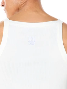 Mens Basic Tank Top Sleeveless Summer Casual Undershirt Ribbed Crew Neck White Vest - White - View 4