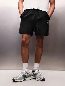 PLAYBOY X SUMWON Drawstring Pull-On Black Nylon Shorts Logo Bunny Casual Summer Streetwear Lightweight Essentials - Black - View 4