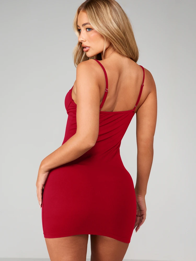 MISSGUIDED Mini Dress With Lace Trim Bustier