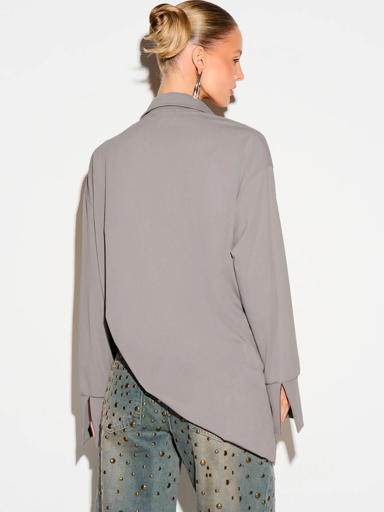 KIZN Cowl Neck Blouse With Draped Design