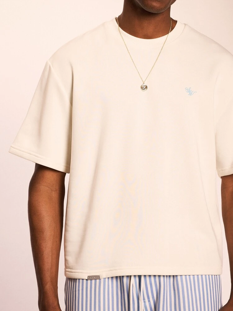 SUMWON Boxy Fit Tropical Print Tee
