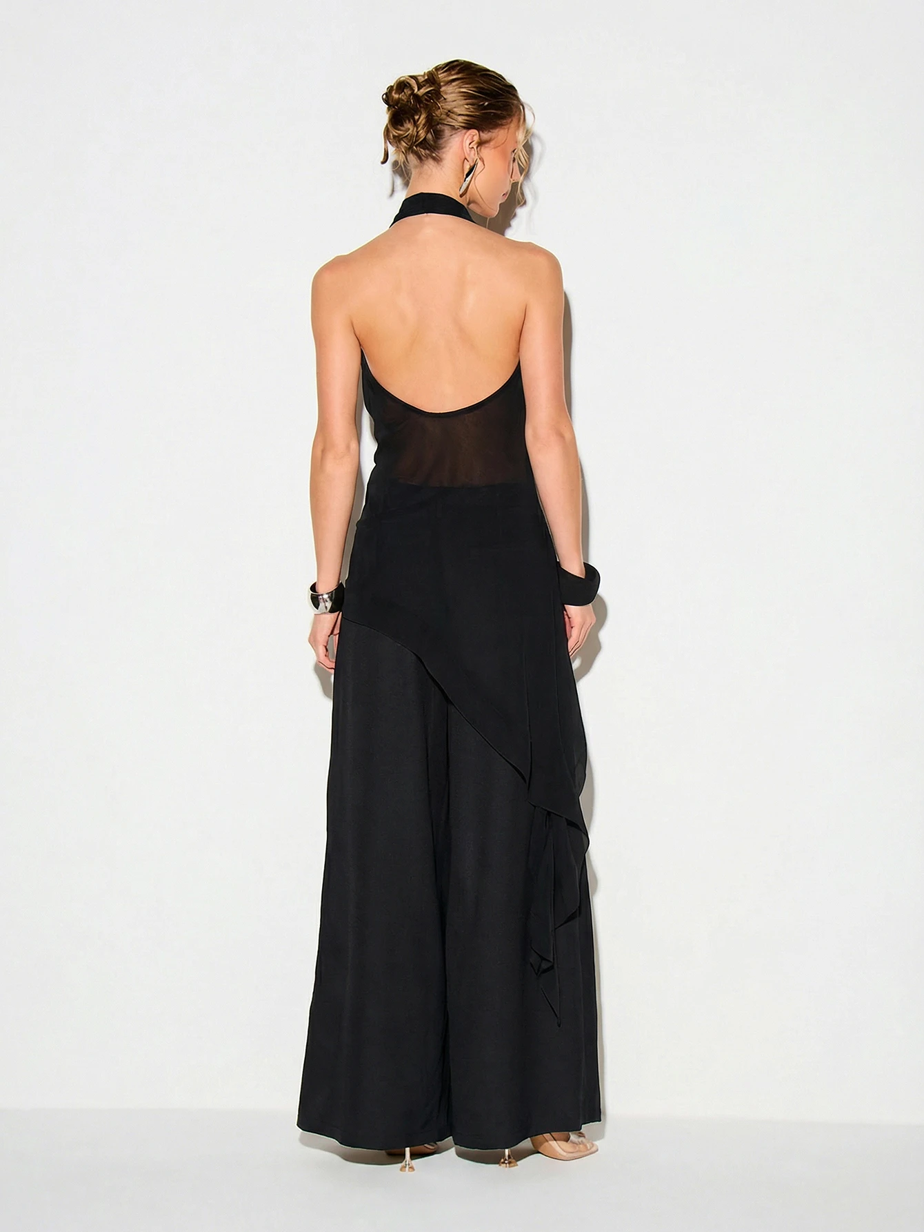 KIZN Chiffon Halter Neck High Low Cami