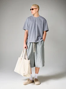 SUMWON Crop Fit Angels Script Print Washed Oversized Short Sleeve T-Shirt With Back Graphics Heavenly Inspired Design Vintage Style Casual Wear - Light Grey - View 4