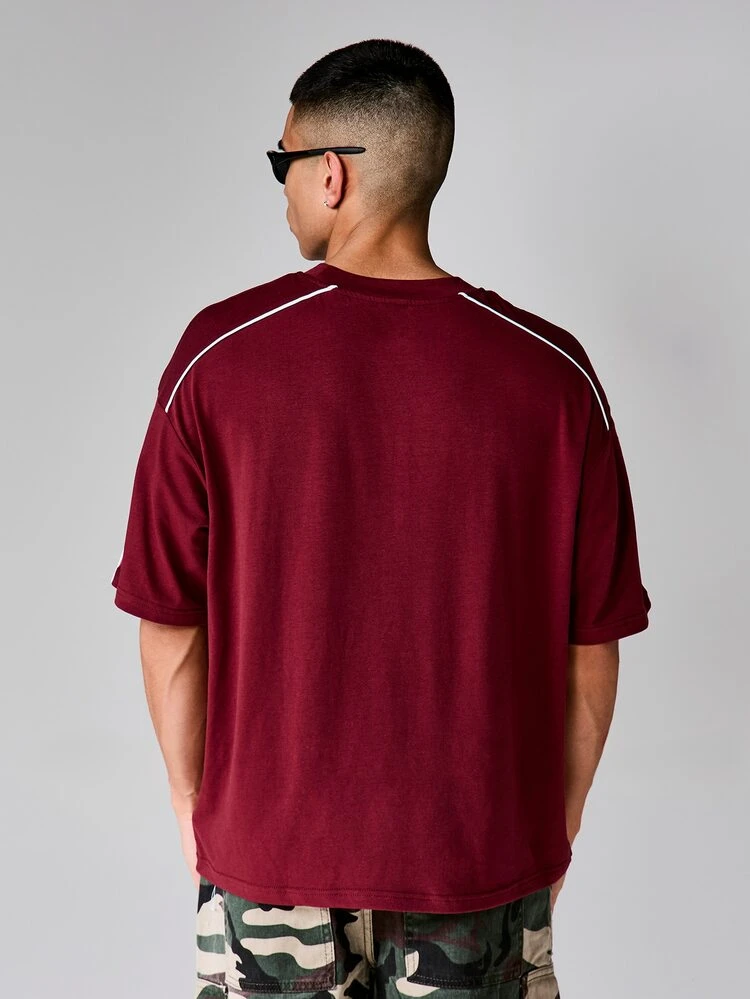 PLAYBOY X SUMWON Piped Crew Neck Tee With Contrast Trim